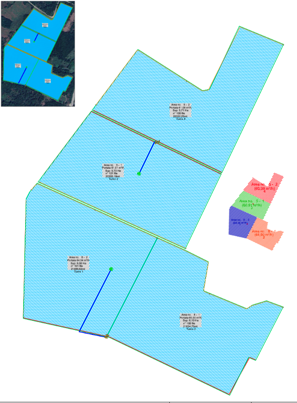 Plano de sectorización para sistema de riego